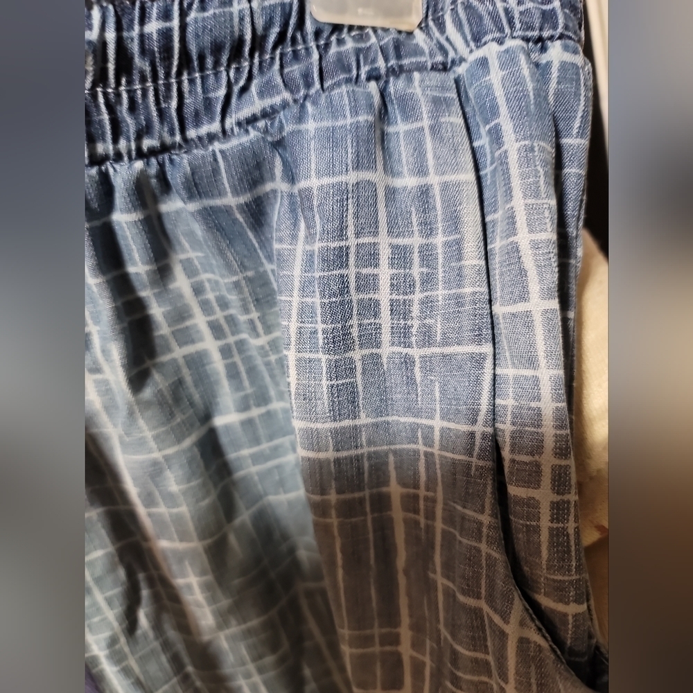 Cloth & Stone Tencel Chambray Jogger Pants Large Patterned Elastic Waist - Picture 4 of 6
